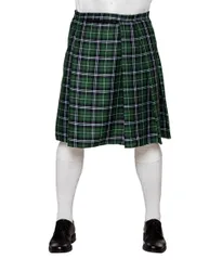 Schottischer Kilt Schottenrock für Herren grün-schwarz-weiss - male