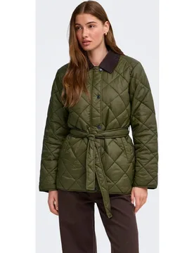 Abrigo de mujer acolchado con cuello de pana - Only - FashionsVida
