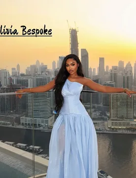 Luxury Sky Blue Prom Dresses 2027 For Black Girls One Shoulder Evening Dress Sleeveless Birthday Party Gowns Customized - Aliexpress - FashionsVida