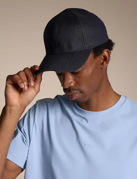 Baseball Cap with embroidered logo Dark Blue male - BOSS - FashionsVida