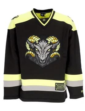 Felpa Tipo Hockey Uomo Goat Hockey Crewneck Black - DOLLY NOIRE - FashionsVida