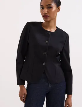 Women's Danni Ponte Jacket in Black Size: 10 - Black - Size: 10 - Phase Eight - FashionsVida
