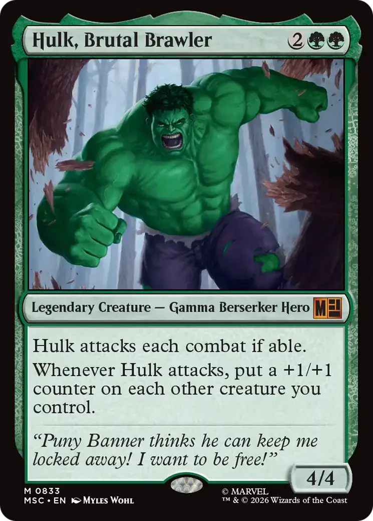 Hulk, Brutal Brawler Marvel Super Heroes Commander - Magic: The Gathering - FashionsVida