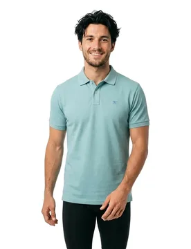 Polo à Manches Courtes Hm5600148 Slim Fit Menthol Green M - Hackett - FashionsVida