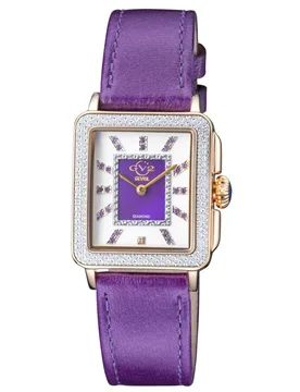 Women's Padova Gemstone 12337 Swiss Quartz Watch in Wine - Wine - Size: One Size - GV2 - FashionsVida