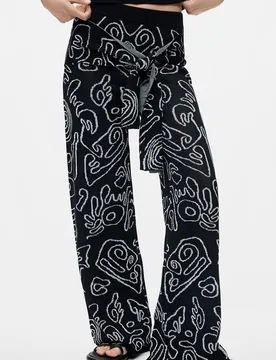 Pantalón de mujer punto jacquard - Desigual - FashionsVida