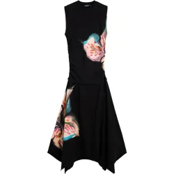 Vestido flores asimétrico