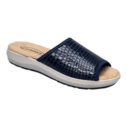 Stretch-Pantolette "Crocco“ blau 38 Damen