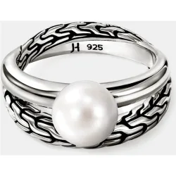 Anillo JH Essentials de plata y perla
