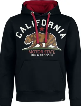 Rockabilly Kapuzenpullover - California Motor State Hoodie - S - für Männer - Größe S - schwarz - Männer - male - King Kerosin - FashionsVida