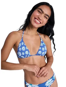 Haut De Bikini Essentials Pt Tiki Triangle Dutch Blue Flower Soul Small XS - Roxy - FashionsVida