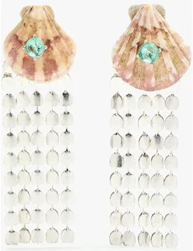 Pendientes con concha decorativa y flecos con cuentas - Parfois - FashionsVida