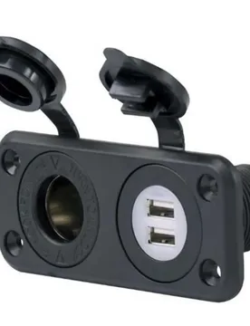 Receptacle Deluxe Dual Usb Charger 12v Black One Size unisex - Marinco - FashionsVida