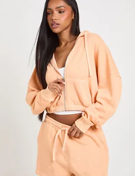 Womens Washed Loopback Sweat Short - Nude - Size Medium - Boohoo - FashionsVida