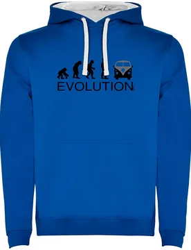 Sweat à Capuche Evolution Surf California Van Two-colour Royal Blue / White M - Kruskis - FashionsVida