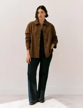 Chaqueta de mujer de piel de ante - Couchel - FashionsVida