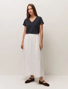 Camiseta de mujer en manga corta fluida y escote pico - System Action - FashionsVida