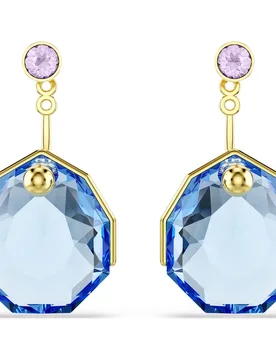 Orecchino jacket Gema, Blu, Finitura oro 18K OS - Swarovski - FashionsVida