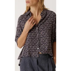 Indi & Cold - Camisa de mujer cuello camisero manga corta
