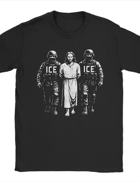 ICE Arresting Jesus T Shirt Summer Pure Cotton T-Shirts For Adult Trendy Cool Loose Tshirt Short Sleeve Y2K Fun Clothing - Aliexpress - FashionsVida