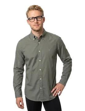 Chemise à Manches Longues Hm3010539 Stone Green S - Hackett - FashionsVida