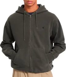 Sweat à capuche zippé - Single Stone Pw Zip Rinsed Black en Coton - Taille M - Gris