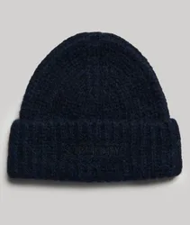 Superdry Damen Essential Beaniemütze mit Rippmuster Marineblau - Größe: One Größe