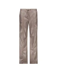 Pantalón recto efecto piel marrón 36