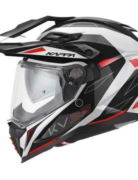 Casco Moto Adventure KV33 WIZARD Bianco Nero Rosso taglia 2XL - Kappa - FashionsVida