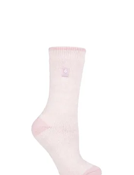 Women's 1 Pair SOCKSHOP 1.6 TOG Lite Patterned and Striped Socks Venice Heel & Toe Dusted Pink 4-8 Ladies - Pink - Size: Small - Heat Holders - FashionsVida