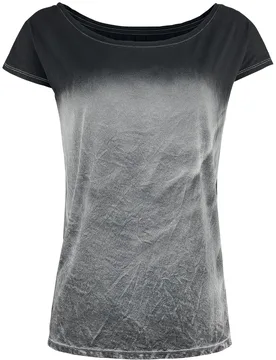 T-Shirt - Top Marylin - S bis XXL - für Damen - Größe XL - grau/schwarz - Frauen - female - Outer Vision - FashionsVida