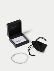 Sterling Curb Bracelet Silver male