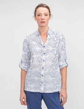 Camisa de mujer camisera con manga sardineta - Lasserre - FashionsVida