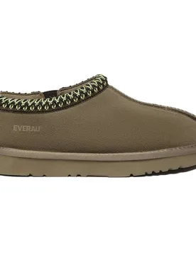 Women's Real Wool Wigeon Leather Slippers with EVA Sole in Olive Size: 7 - Olive - Size: 7 - EverAu Australia - FashionsVida