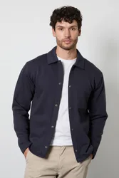 Men's Navy Jersey Overshirt Size: Small - Navy - Size: S