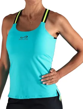 T-shirt Sans Manches Glow Blue XS - Endless - FashionsVida