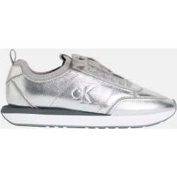 Zapatilla metalizada de mujer tipo runner en piel