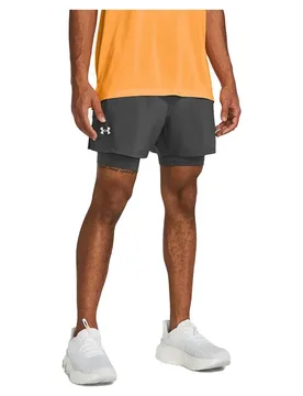 Pantaloni Corti Launch 5in 2-in-1 Castlerock / Castlerock / Reflective S - Under armour - FashionsVida