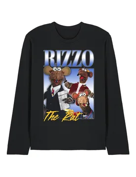 Unisex The Muppets Rizzo The Rat Homage Long Sleeve T-Shirt, Black Size: Small - Black - Size: S - Disney - FashionsVida
