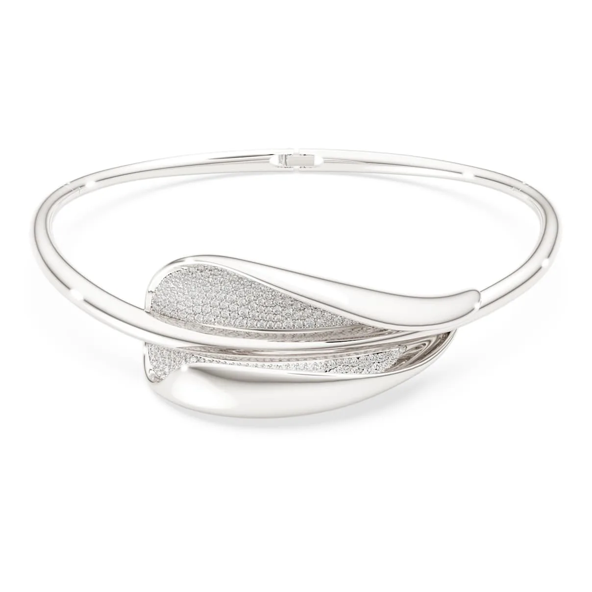 Girocollo Classica, Statement, Taglio rotondo, Bianco, Argento Sterling OS - Swarovski - FashionsVida