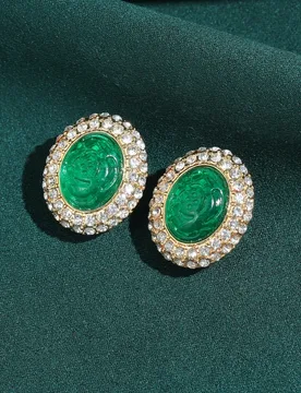 Vintage Green Glazed Oval Earrings For Women Luxury Art Deco Party Rhinestone Accessories Girls Jewelry Gift Trending 2026 New - Aliexpress - FashionsVida
