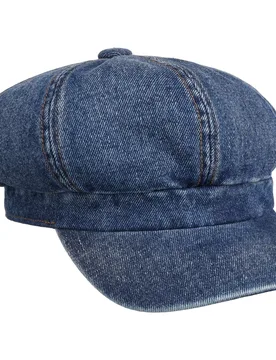 Classic Denim Newsboy Cap by - denim - Damen - Size: M (57-58 cm) - Lipodo - FashionsVida