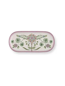 Tortera LILY & LOTUS 33x15,5cm Blanco hueso morado - Studio - FashionsVida