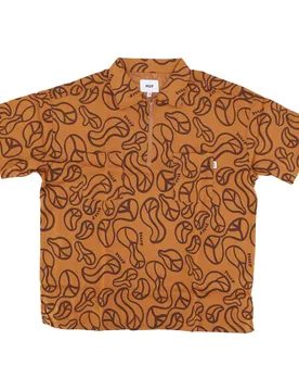 Camicia Manica Corta Donna Groovy Zip Work Shirt Burnt Orange - Huf - FashionsVida