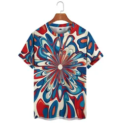 Men's 3D Printed Short Sleeve T-Shirt - Four-Season Casual Shirt Style, Smooth Fabric