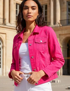 Women's Stretch Pocket Detail Jacket in Pink Size: 12 - Pink - Size: 12 - Roman - FashionsVida
