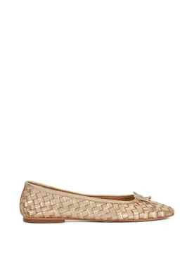 Women's Wide Fit 'Heat' Leather Ballet Pumps in Metallics Size: 3 - Metallics - Size: 3 - Dune london - FashionsVida