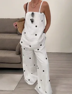 Conjunto de 2 piezas de mujer de talla grande con diseño de lunares de moda sencilla 2XL - Shein - FashionsVida