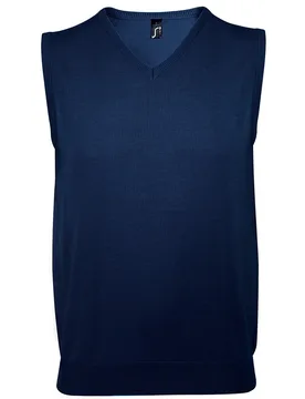 Mens Sleeveless V Neck Sweater Vest (Navy) - Size X-Small - SOLS - FashionsVida