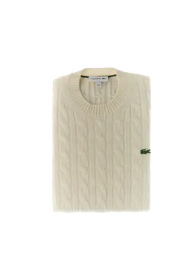 Lacoste Maglione a trecce AVORIO 5 - Lacoste - FashionsVida